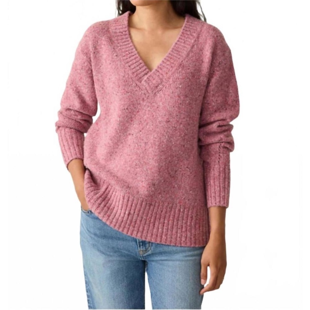 New Faherty Driftwood Donegal Sweater V-Neck Size Small